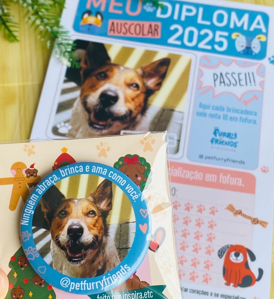 Diploma e boton personalizados para pets
