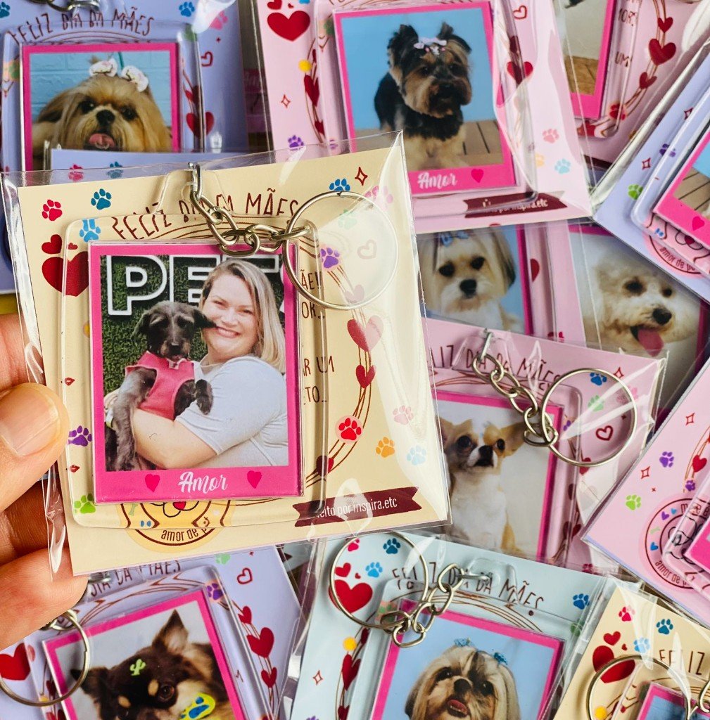 Chaveiros personalizados com foto para tutores