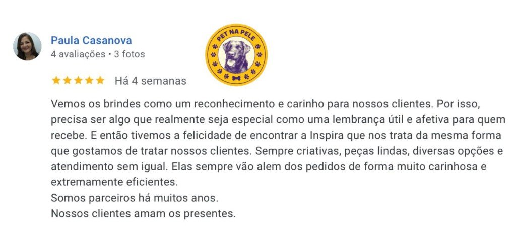 Avaliação Google de Paula Casanova